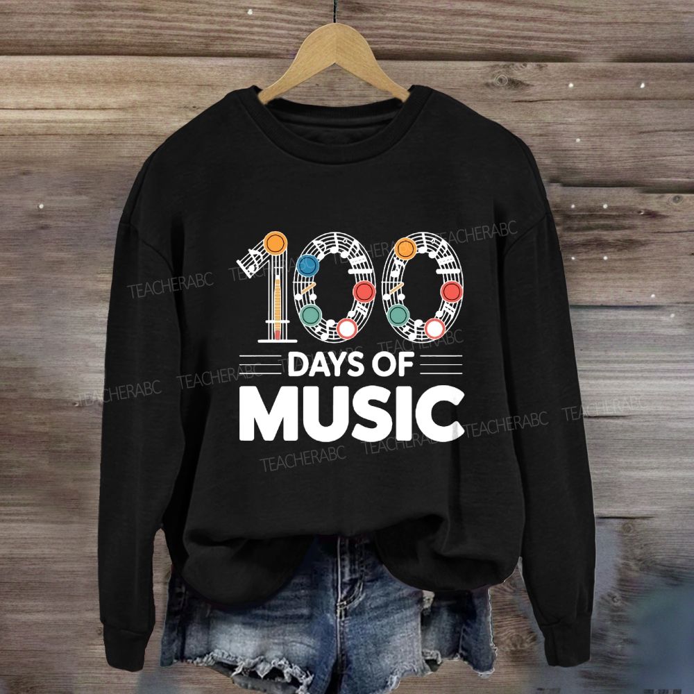 100 Days Of Music Colorful Dot Sweatshirt