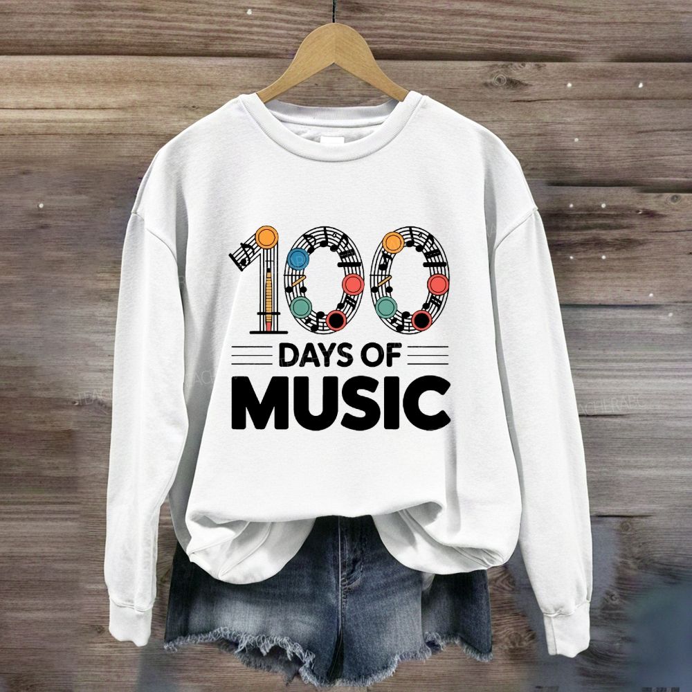 100 Days Of Music Colorful Dot Sweatshirt