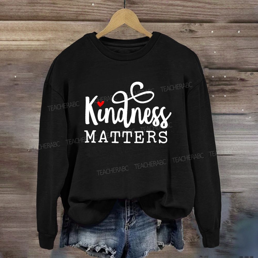 Kindness Matters Red Heart Sweatshirt