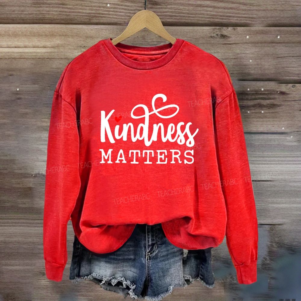 Kindness Matters Red Heart Sweatshirt