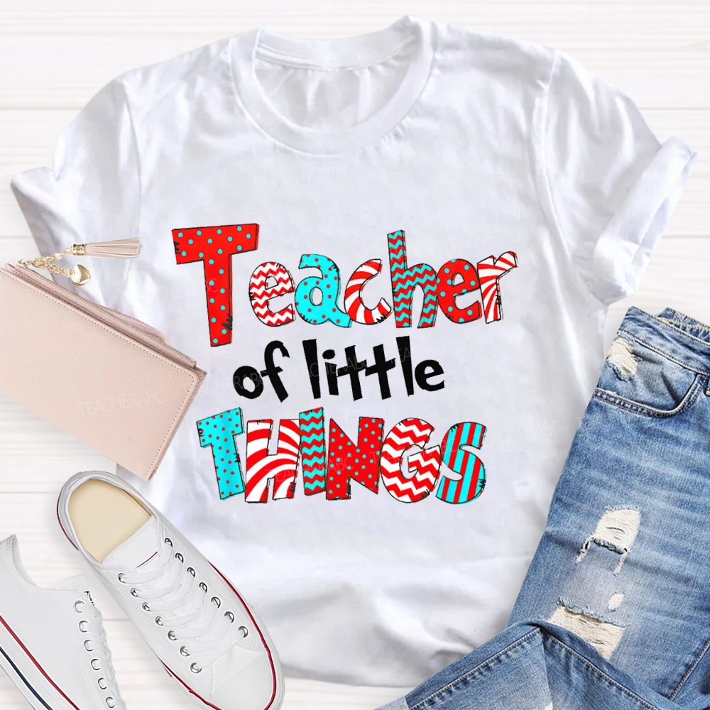 Teacher Of Little Thing Geometric Polka Dot Pattern T-Shirt