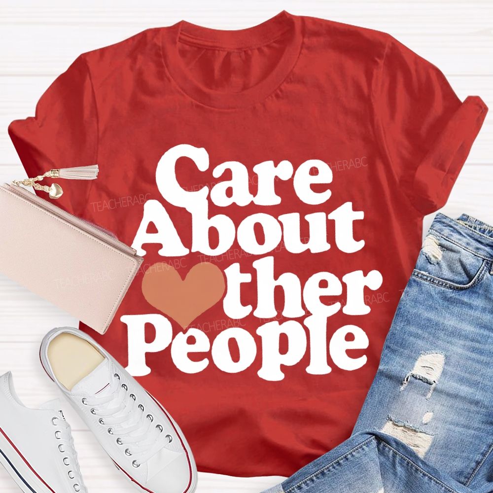Care About Other People Heart Print T-shirt