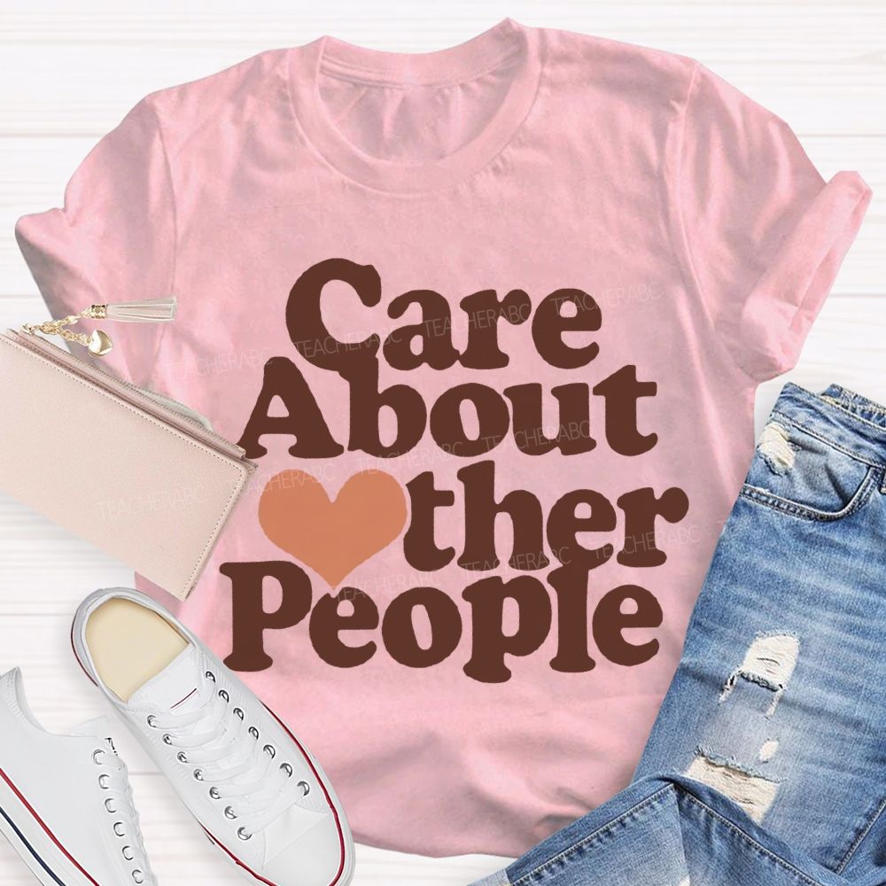 Care About Other People Heart Print T-shirt