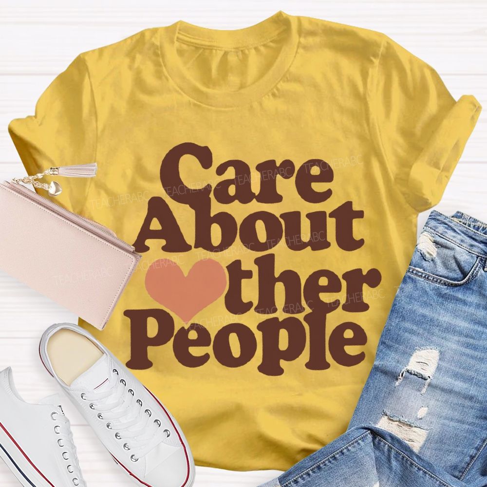 Care About Other People Heart Print T-shirt