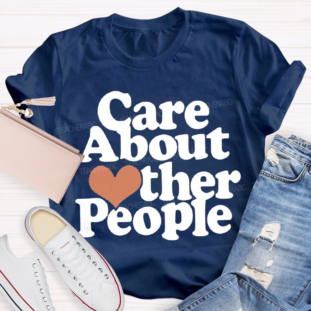 Care About Other People Heart Print T-shirt