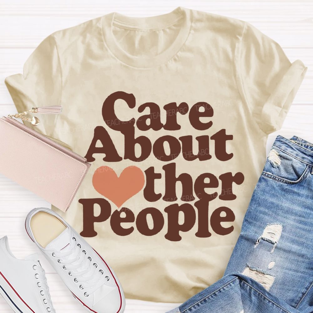 Care About Other People Heart Print T-shirt