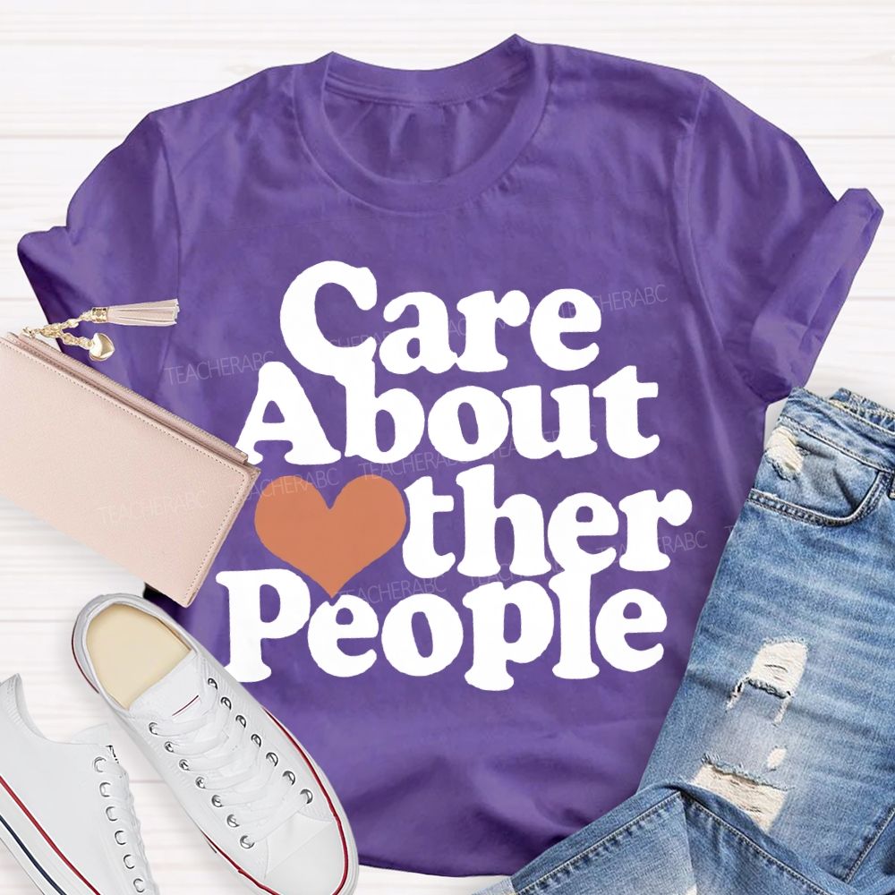 Care About Other People Heart Print T-shirt