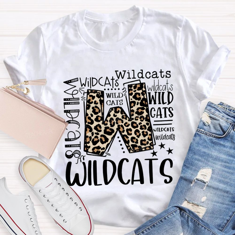 Personalized Mascot Leopard Print Font And Various Fonts T-shirt