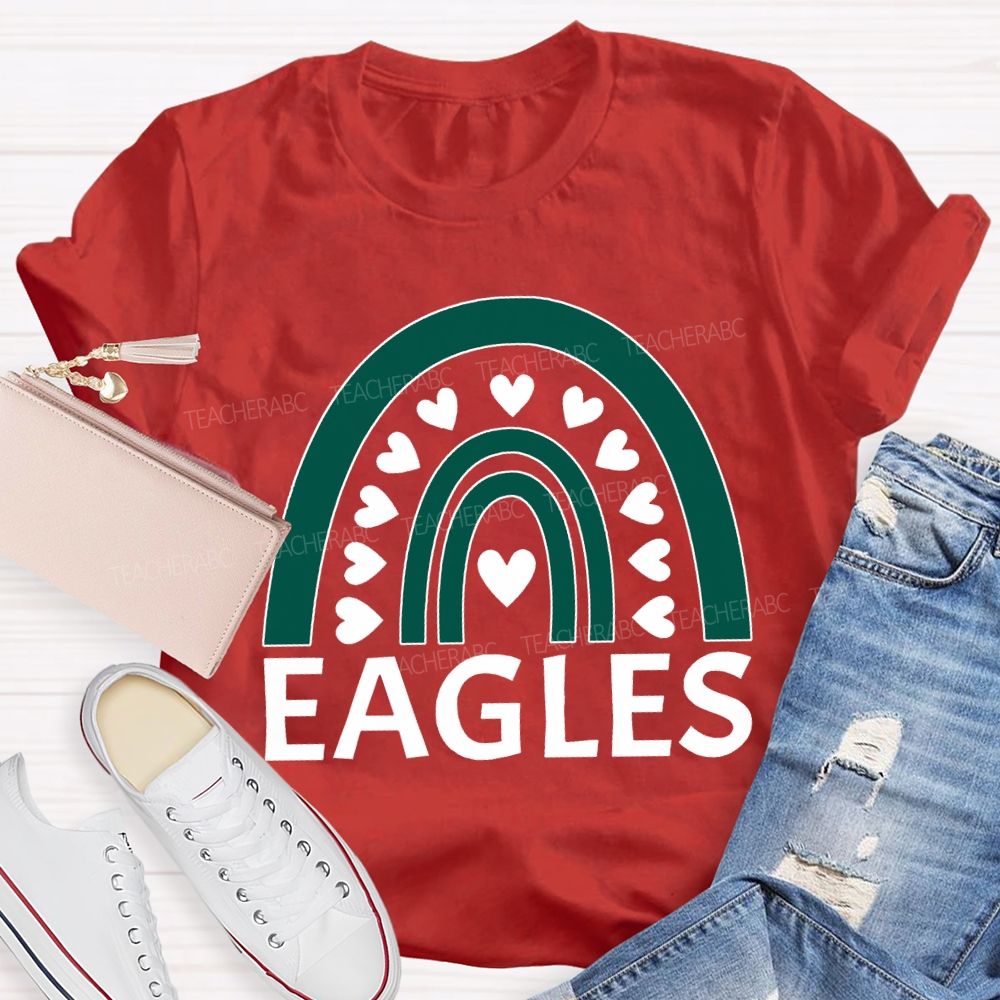 Personalized Mascot Many Hearts Print T-shirt