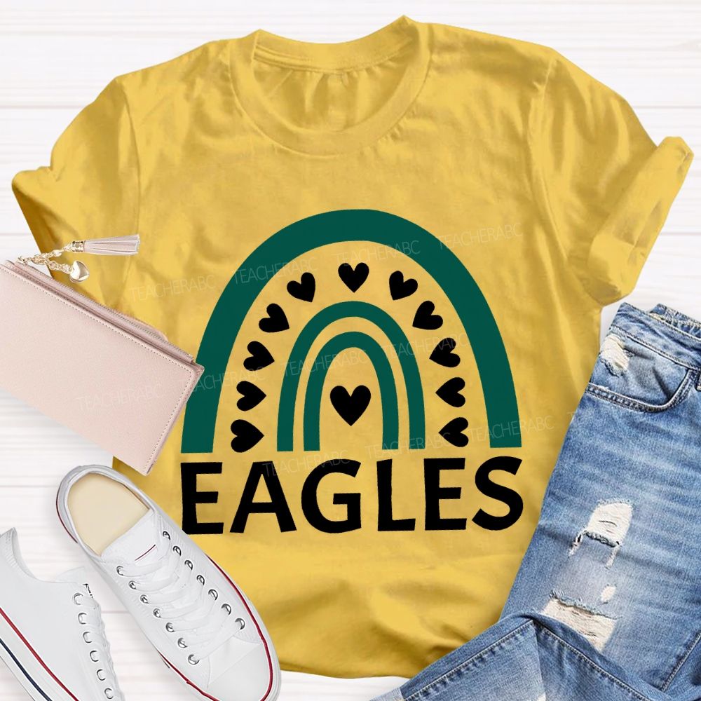 Personalized Mascot Many Hearts Print T-shirt