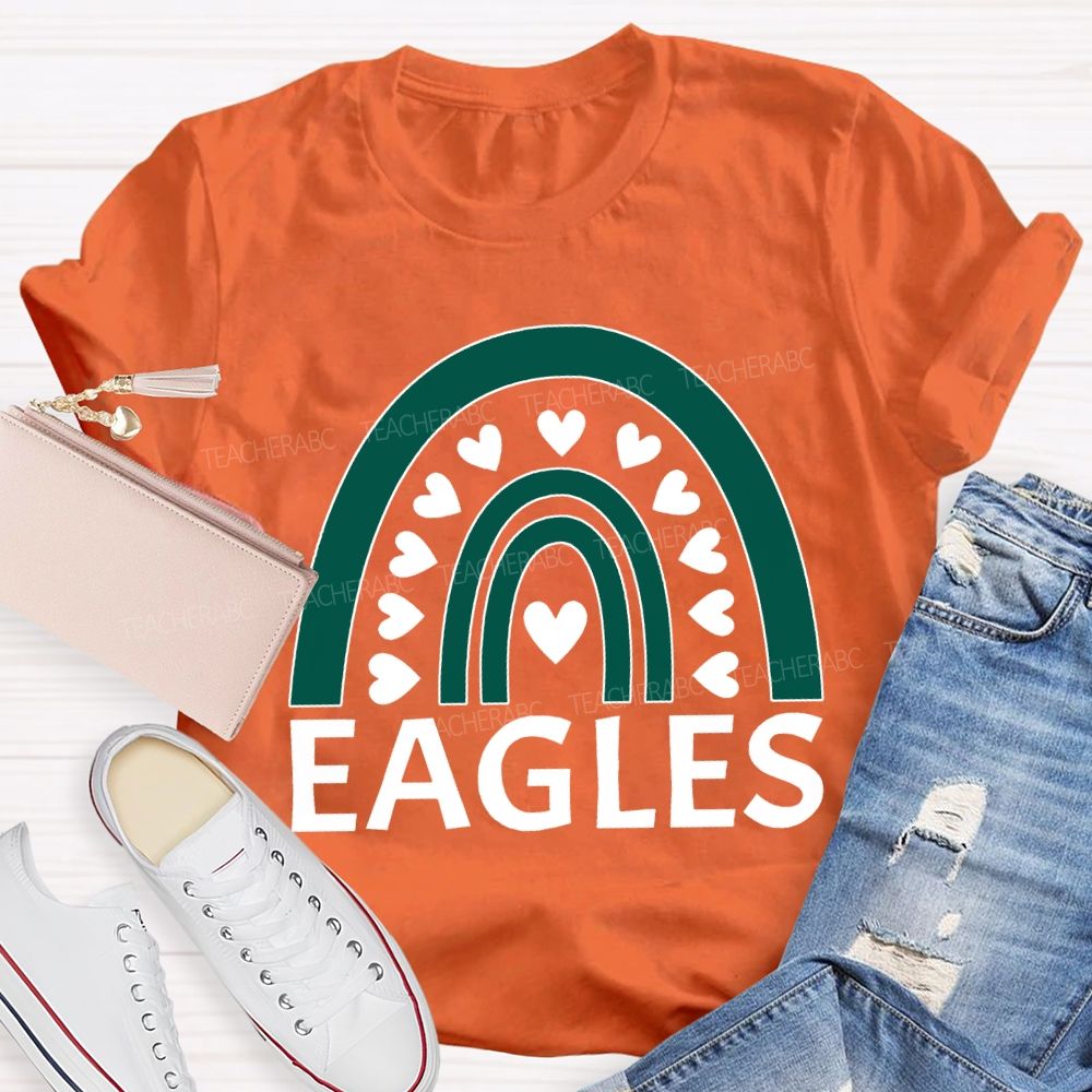 Personalized Mascot Many Hearts Print T-shirt