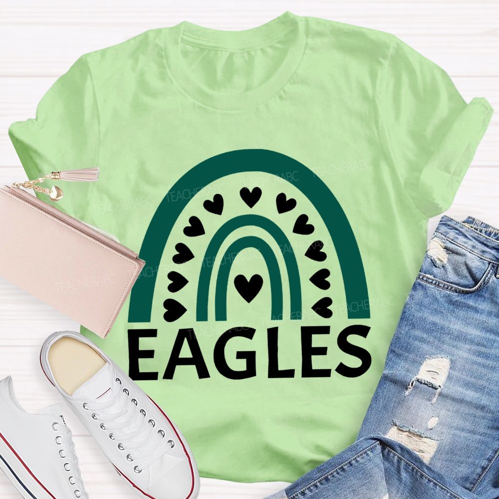 Personalized Mascot Many Hearts Print T-shirt
