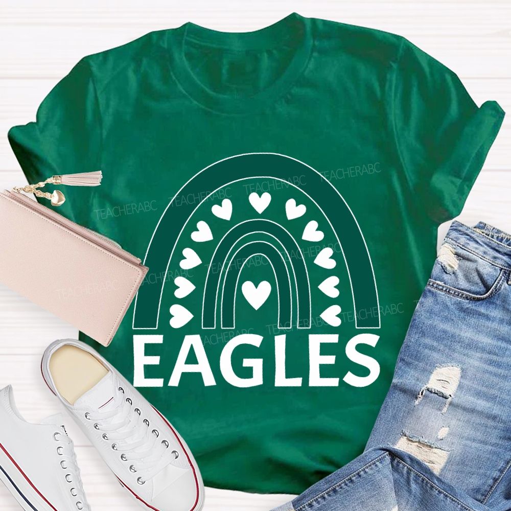Personalized Mascot Many Hearts Print T-shirt
