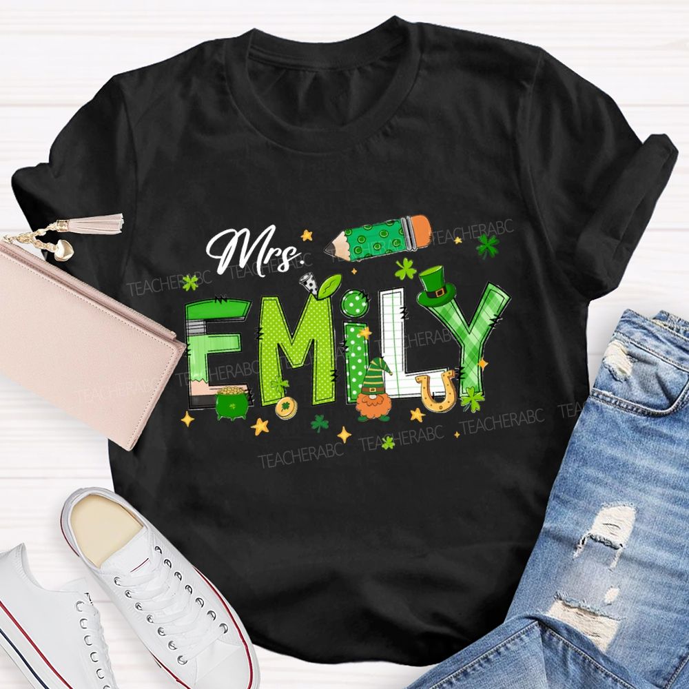 Personalized  Name Saint Patrick's Day Emily T-shirt