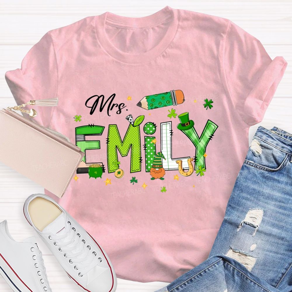 Personalized  Name Saint Patrick's Day Emily T-shirt