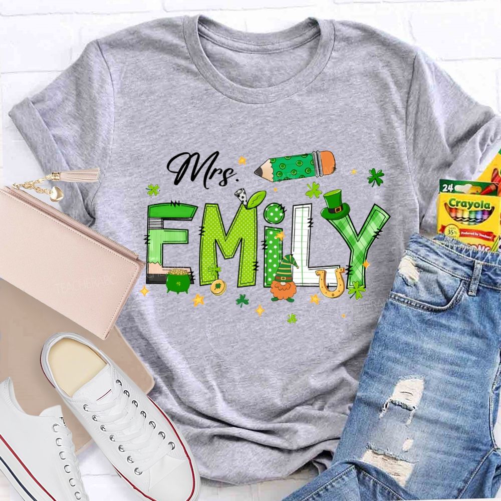 Personalized  Name Saint Patrick's Day Emily T-shirt