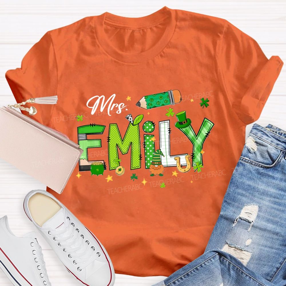 Personalized  Name Saint Patrick's Day Emily T-shirt