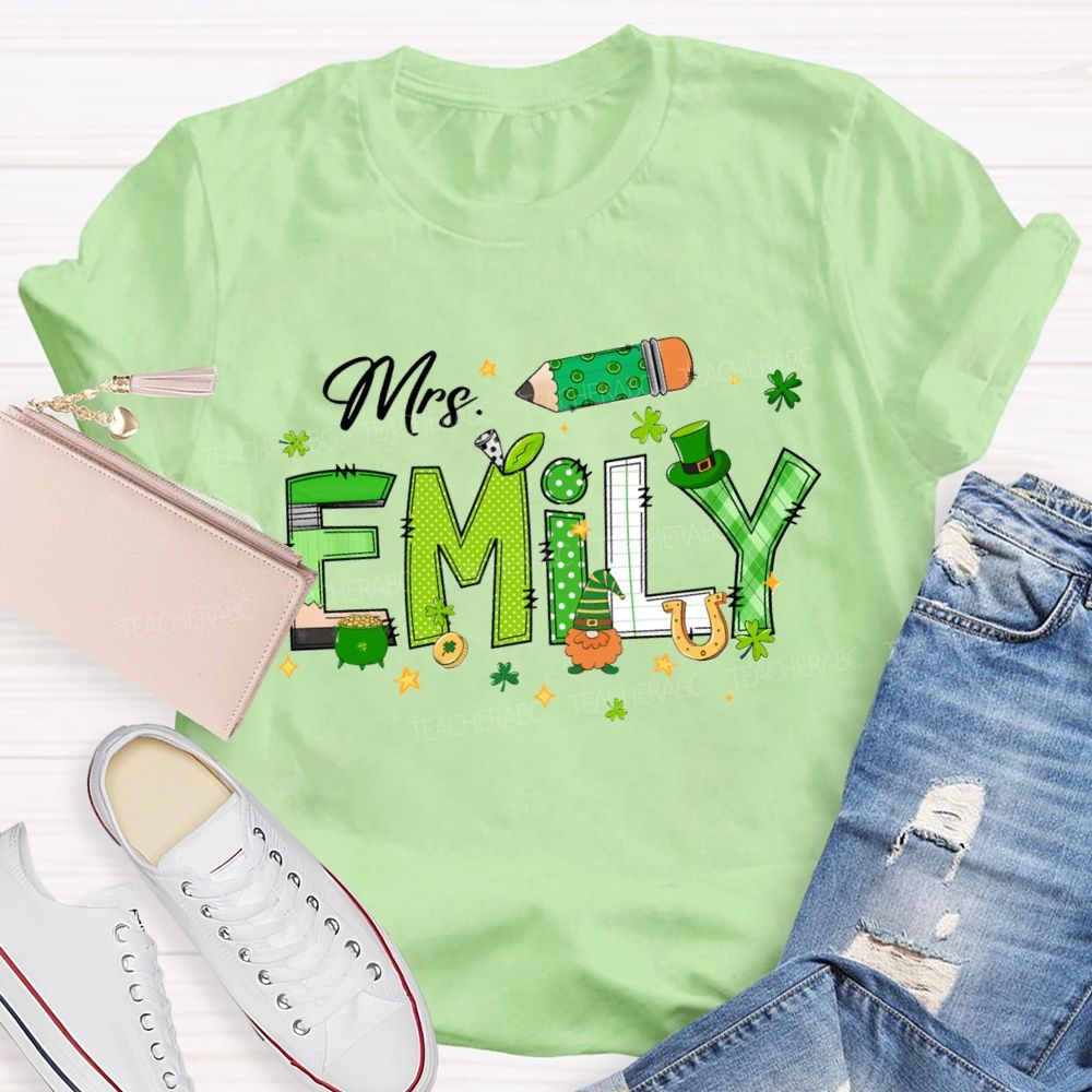 Personalized  Name Saint Patrick's Day Emily T-shirt