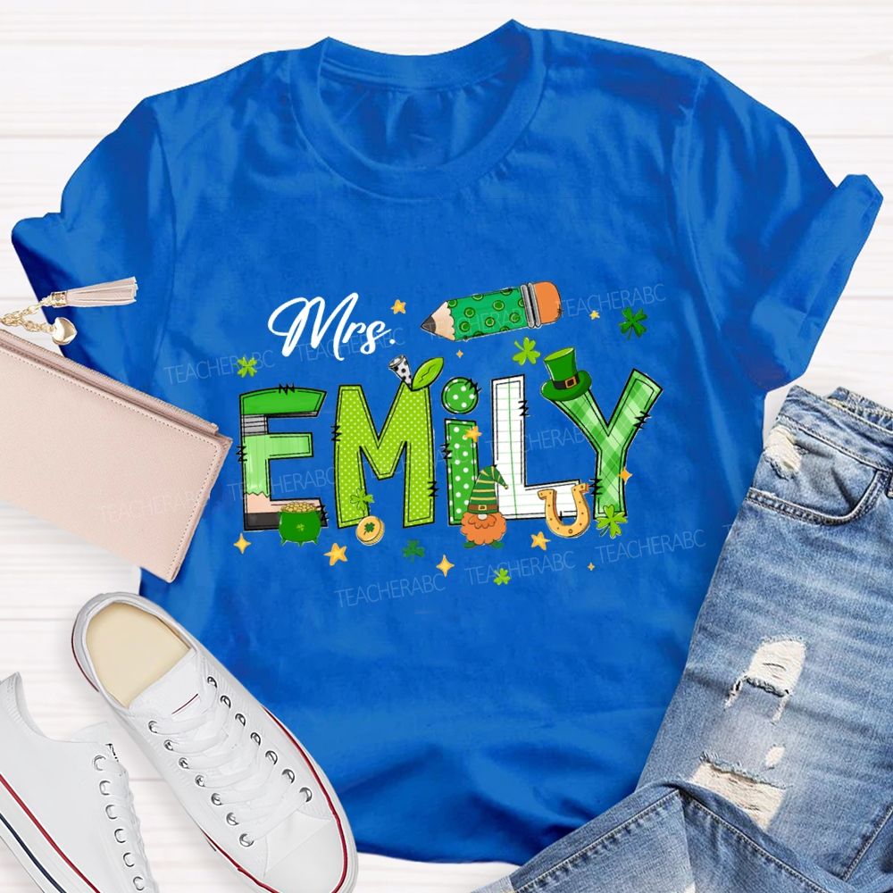 Personalized  Name Saint Patrick's Day Emily T-shirt