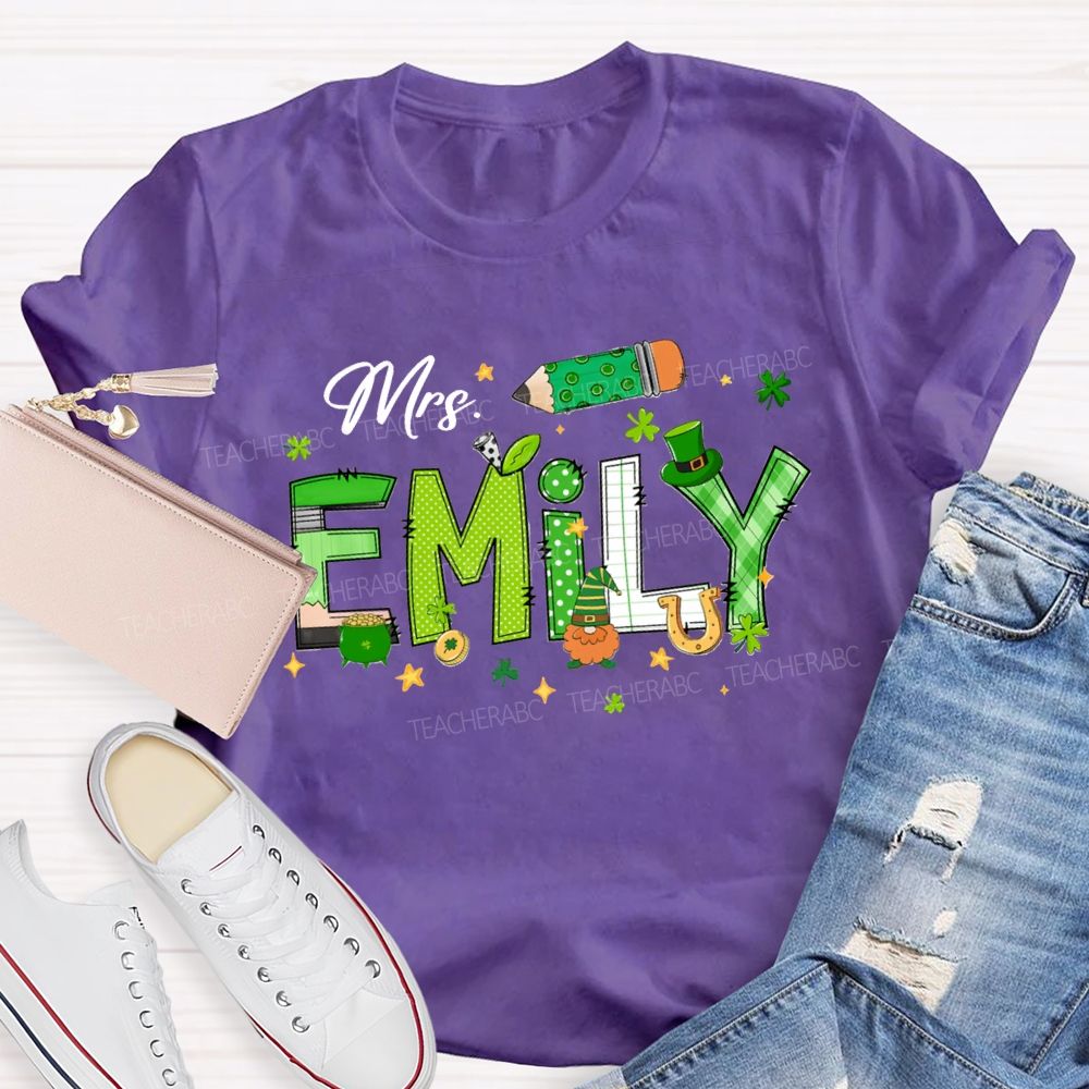 Personalized  Name Saint Patrick's Day Emily T-shirt