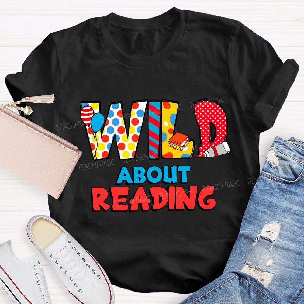 Wild About Reading Read Across America Dot Printed T-shirt