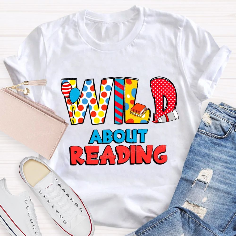 Wild About Reading Read Across America Dot Printed T-shirt