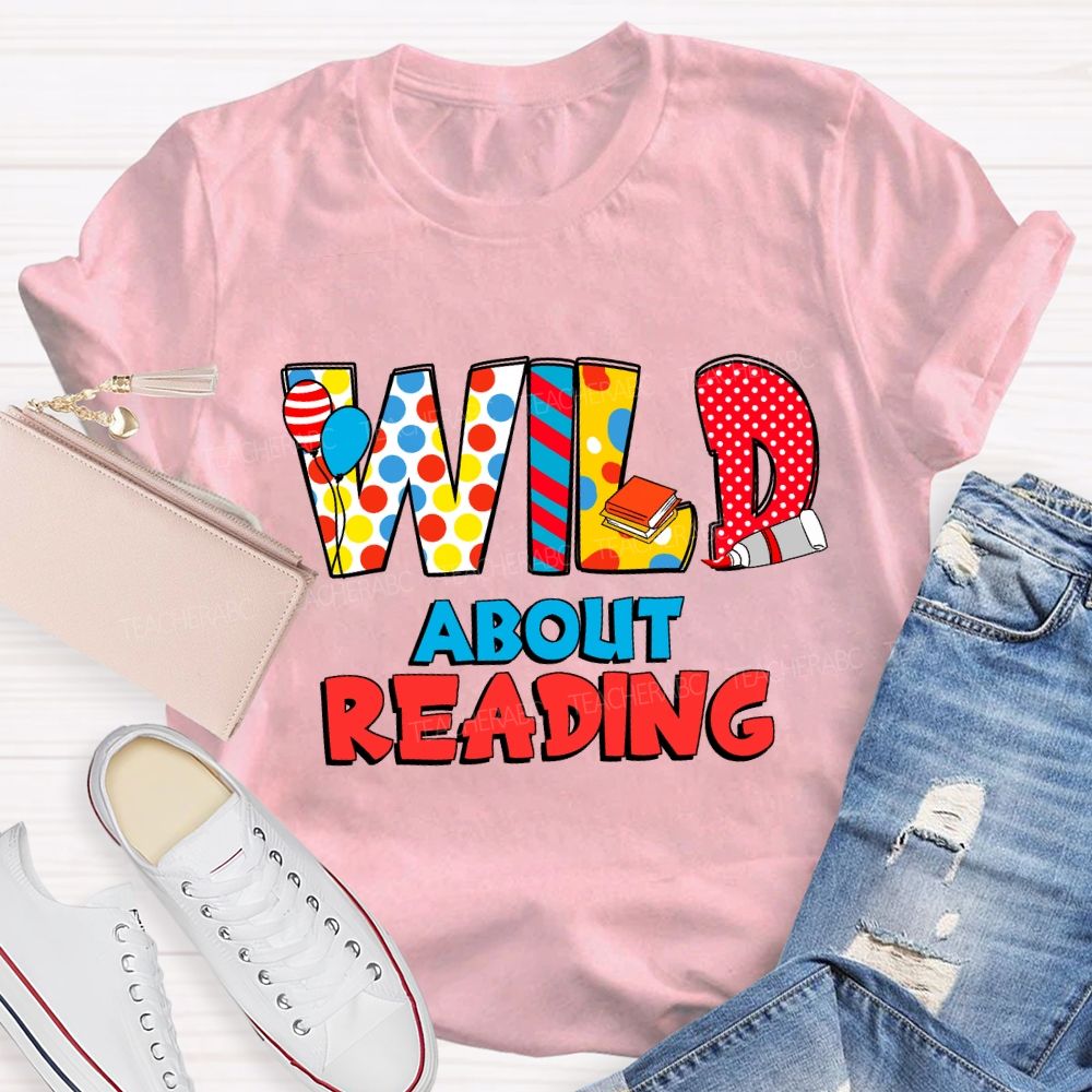 Wild About Reading Read Across America Dot Printed T-shirt