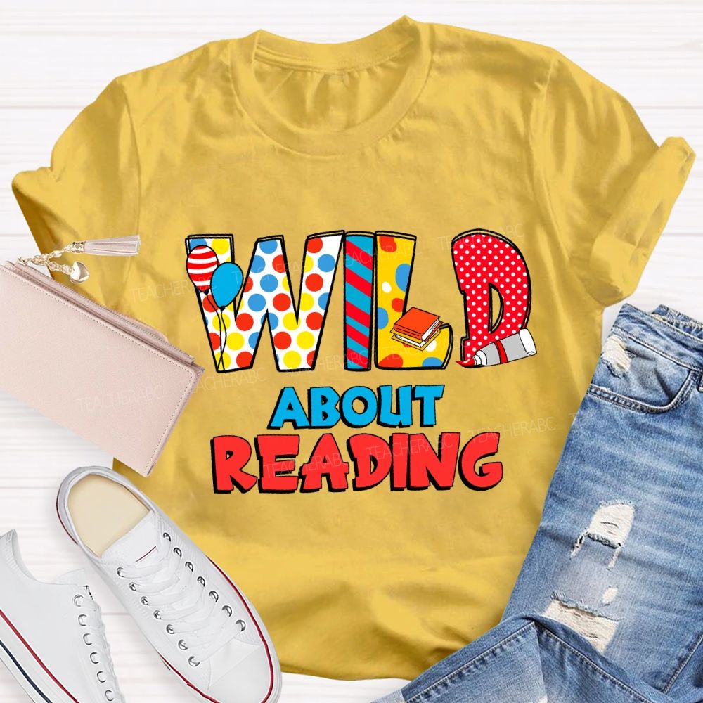 Wild About Reading Read Across America Dot Printed T-shirt