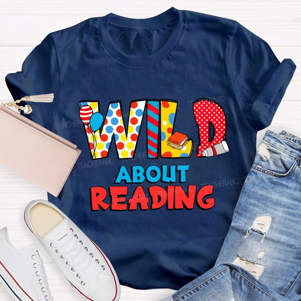 Wild About Reading Read Across America Dot Printed T-shirt