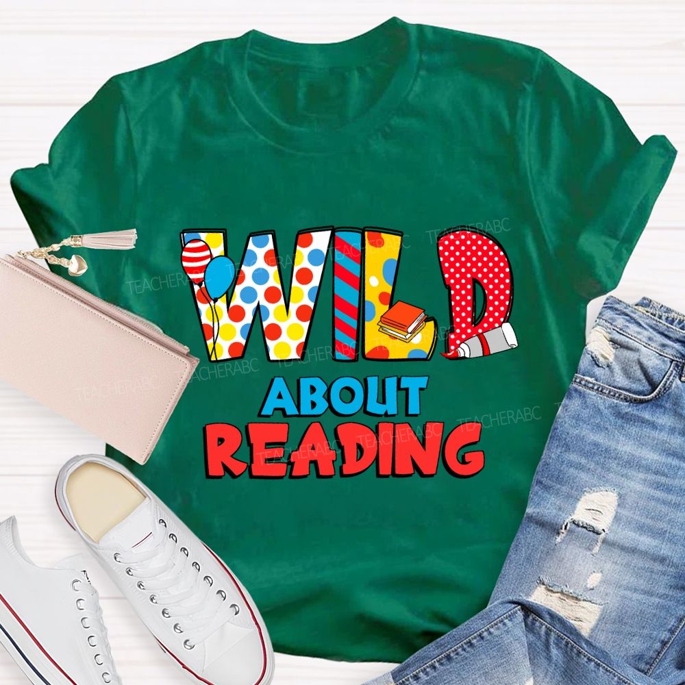 Wild About Reading Read Across America Dot Printed T-shirt