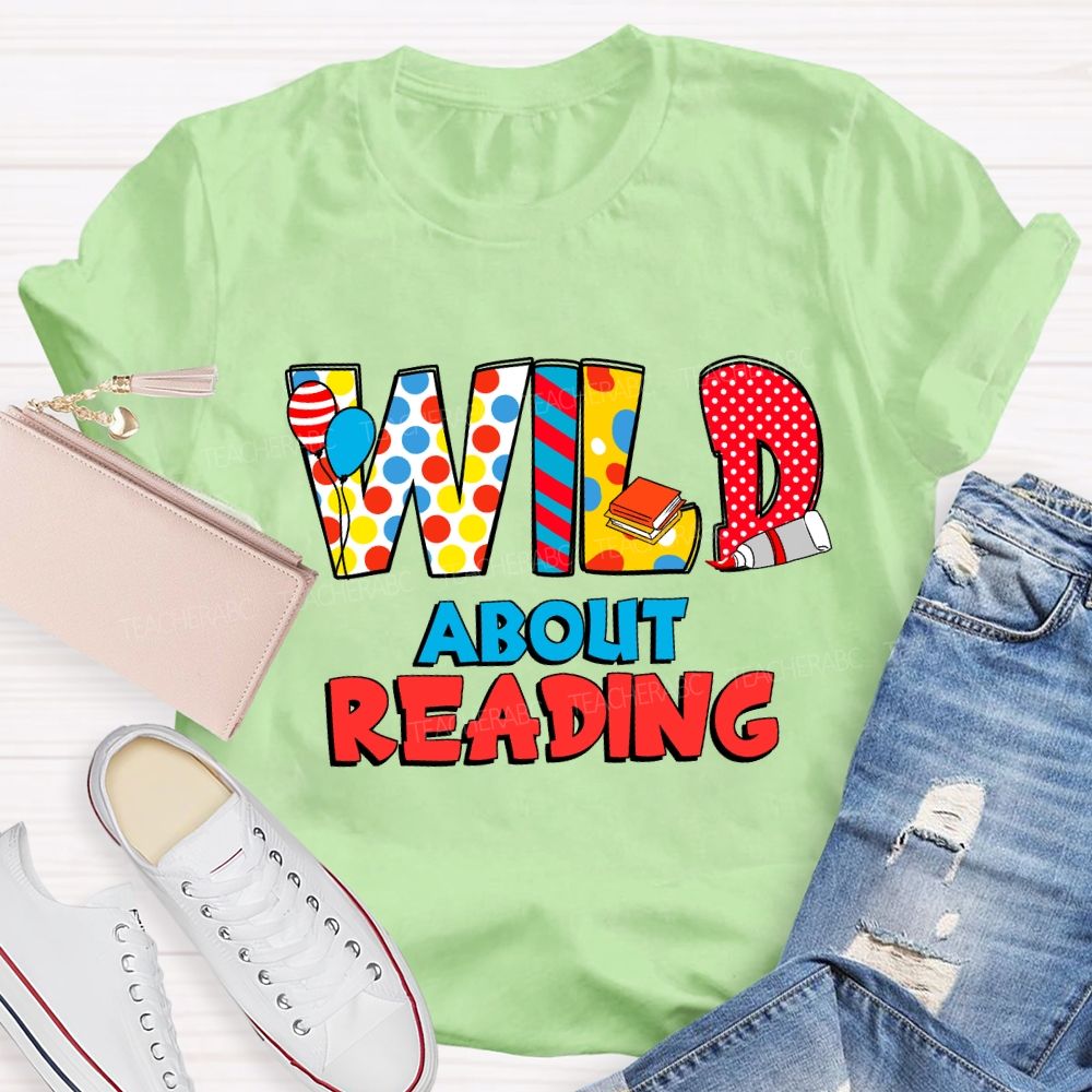 Wild About Reading Read Across America Dot Printed T-shirt