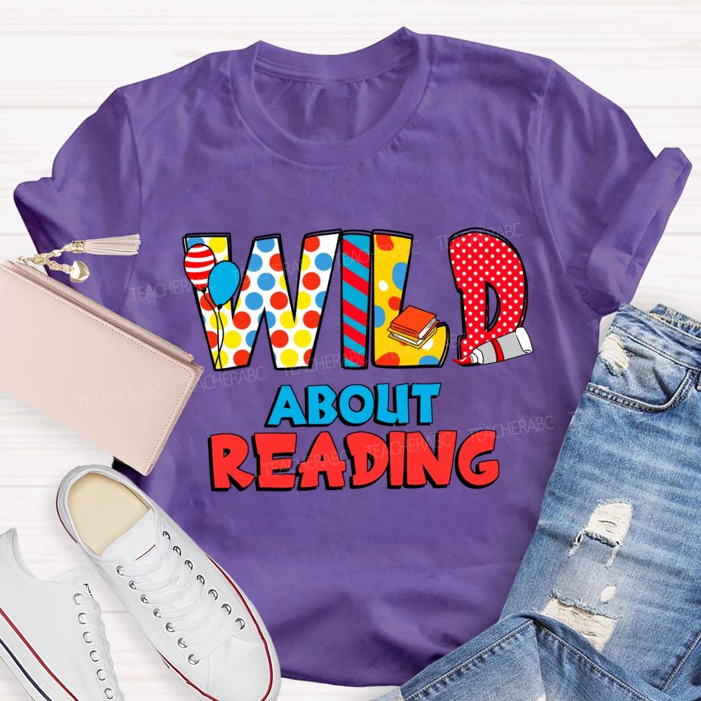 Wild About Reading Read Across America Dot Printed T-shirt