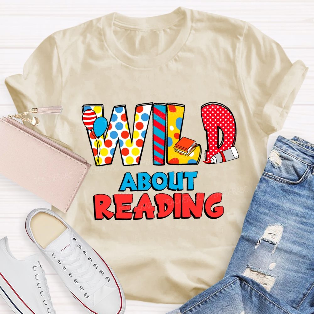 Wild About Reading Read Across America Dot Printed T-shirt