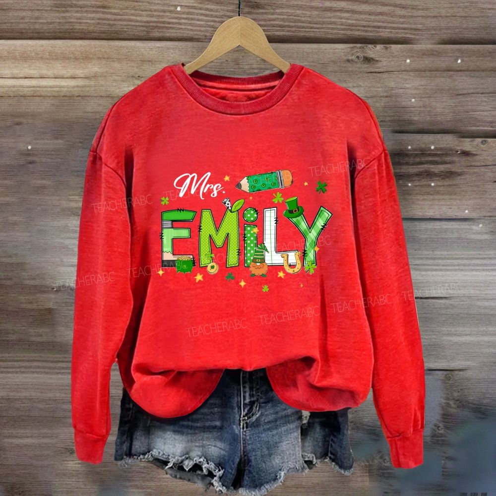 Personalized Name Saint Patrick's Day Emily Sweatshirt