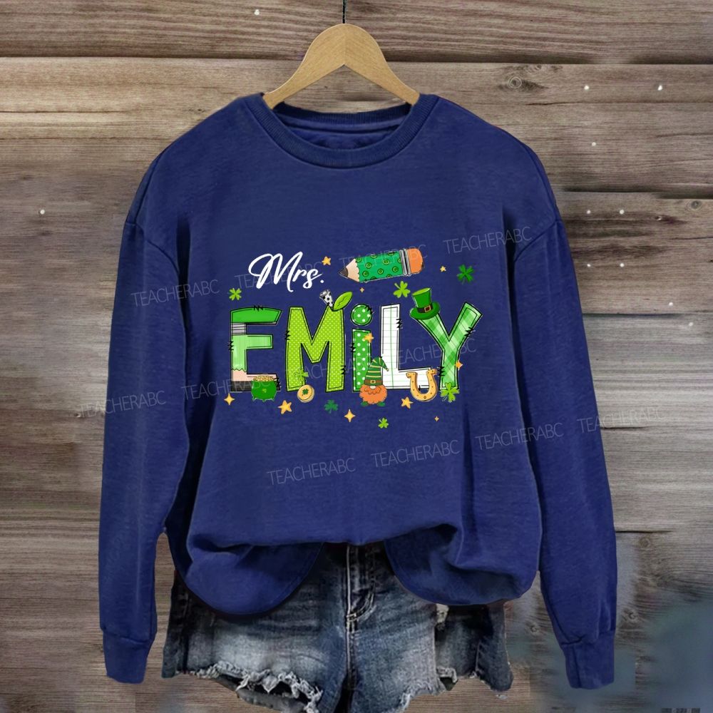 Personalized Name Saint Patrick's Day Emily Sweatshirt