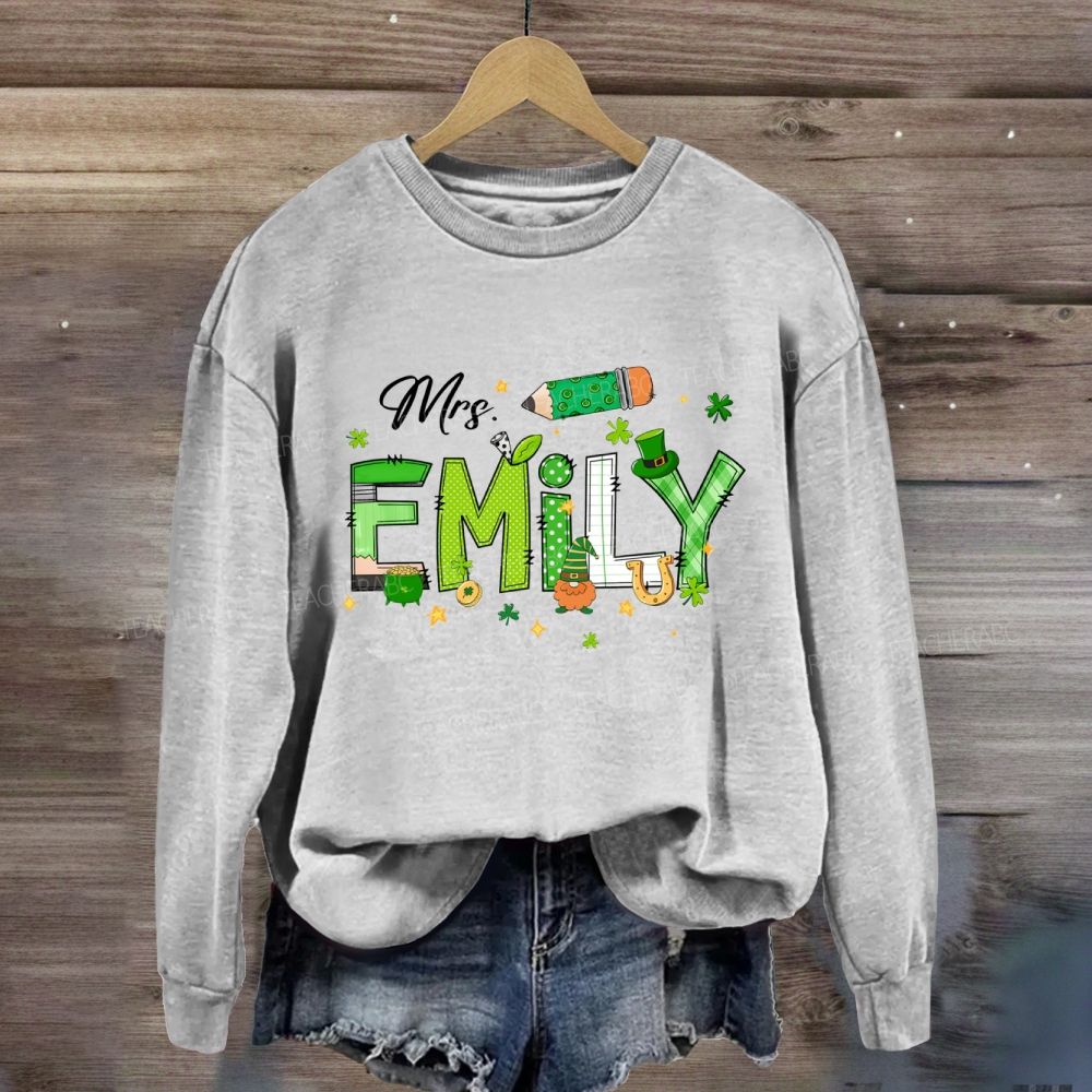 Personalized Name Saint Patrick's Day Emily Sweatshirt