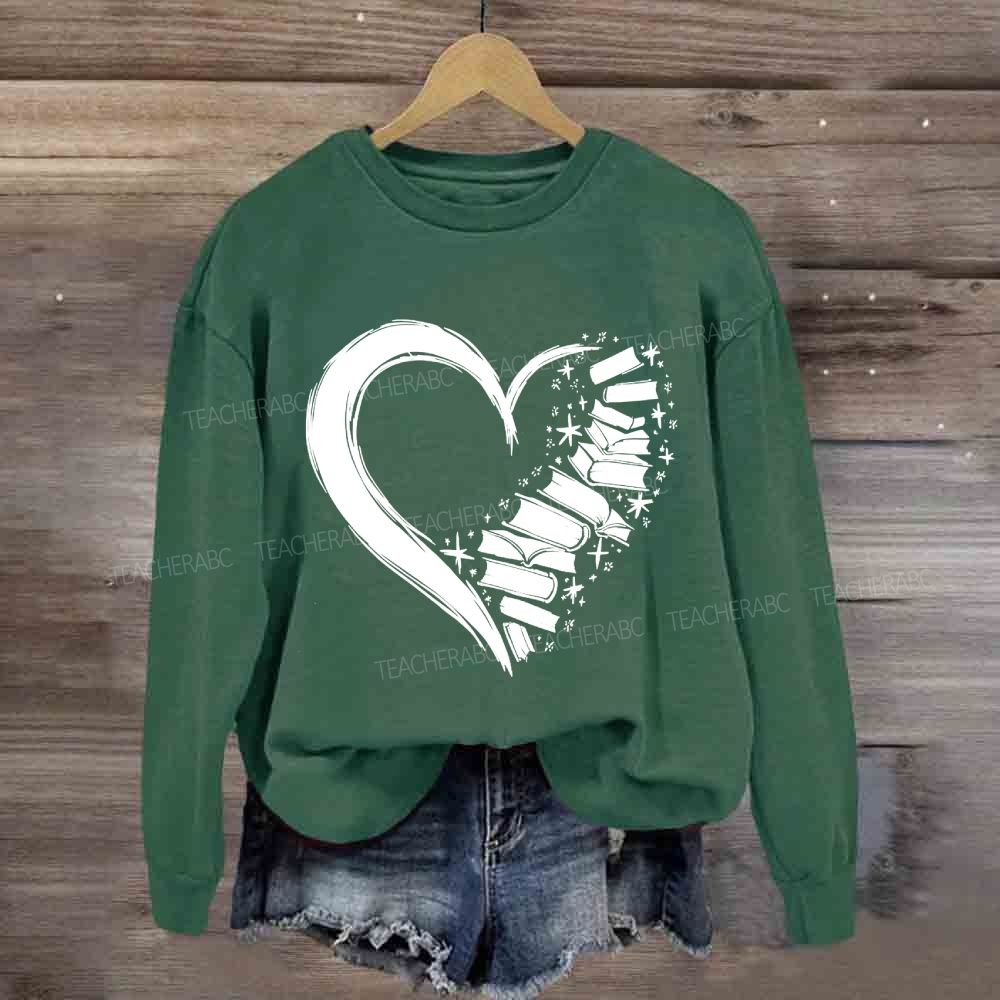 Fall In Love With Reading Heart Sweatshirt