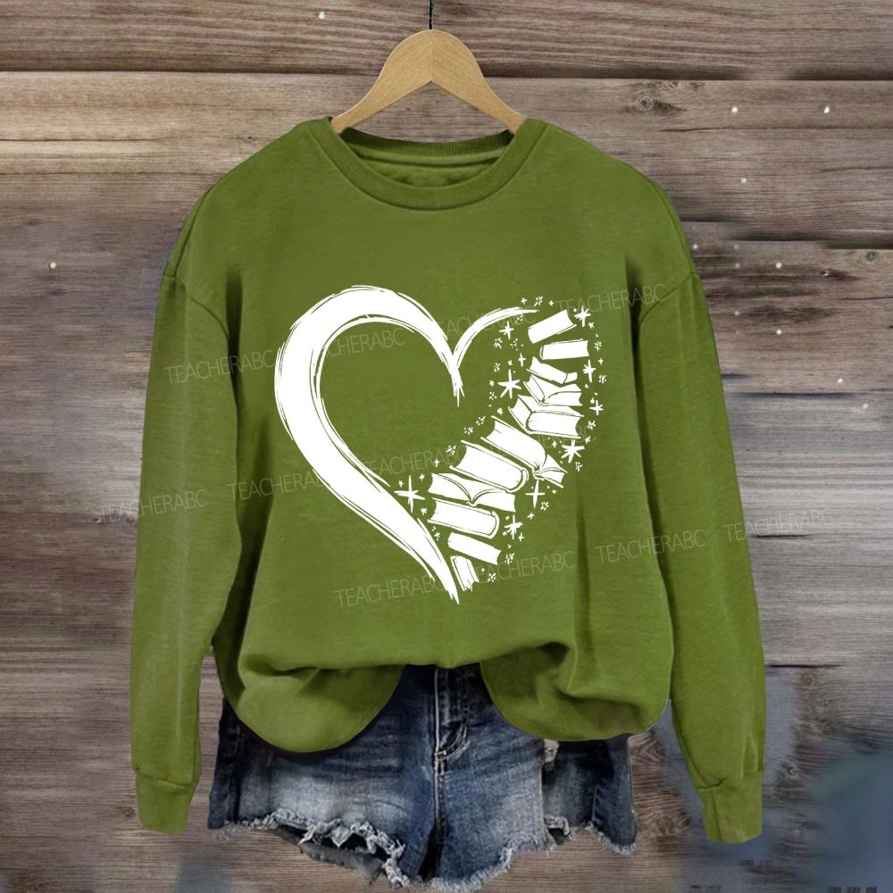 Fall In Love With Reading Heart Sweatshirt