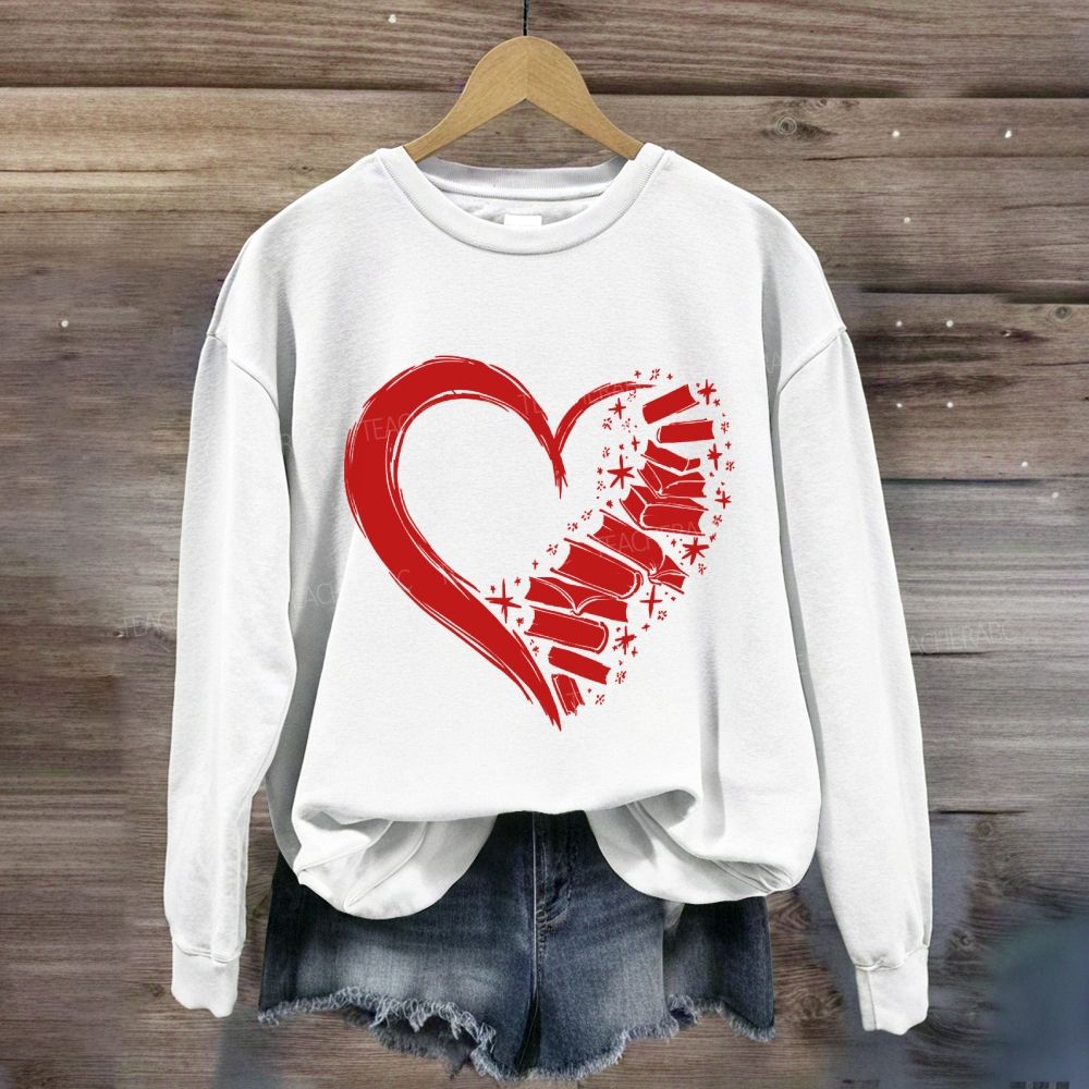 Fall In Love With Reading Heart Sweatshirt