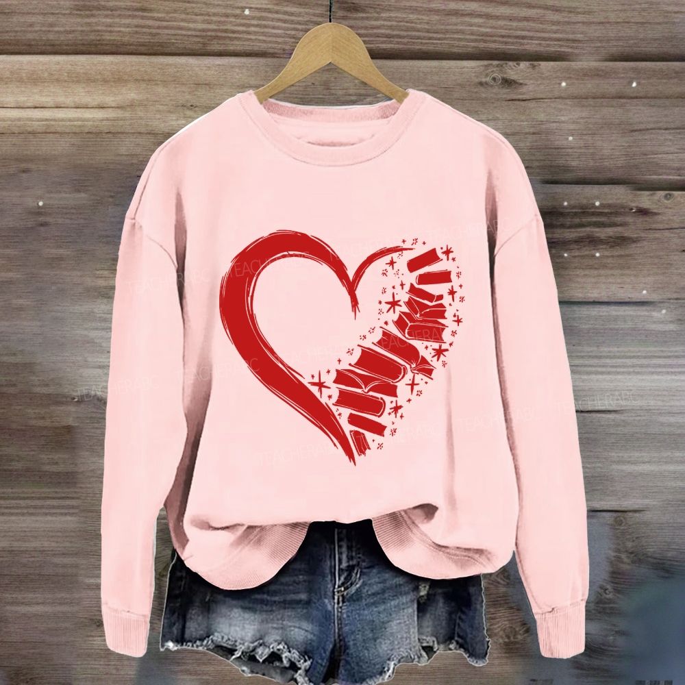 Fall In Love With Reading Heart Sweatshirt