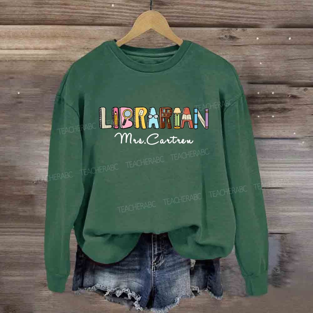 Personalized Library Name Bookshelf Sweatshirt