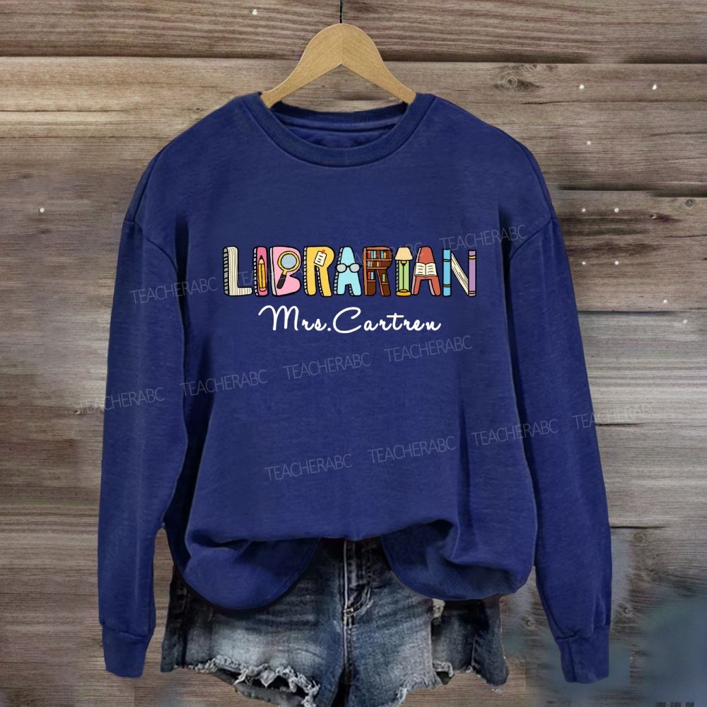 Personalized Library Name Bookshelf Sweatshirt
