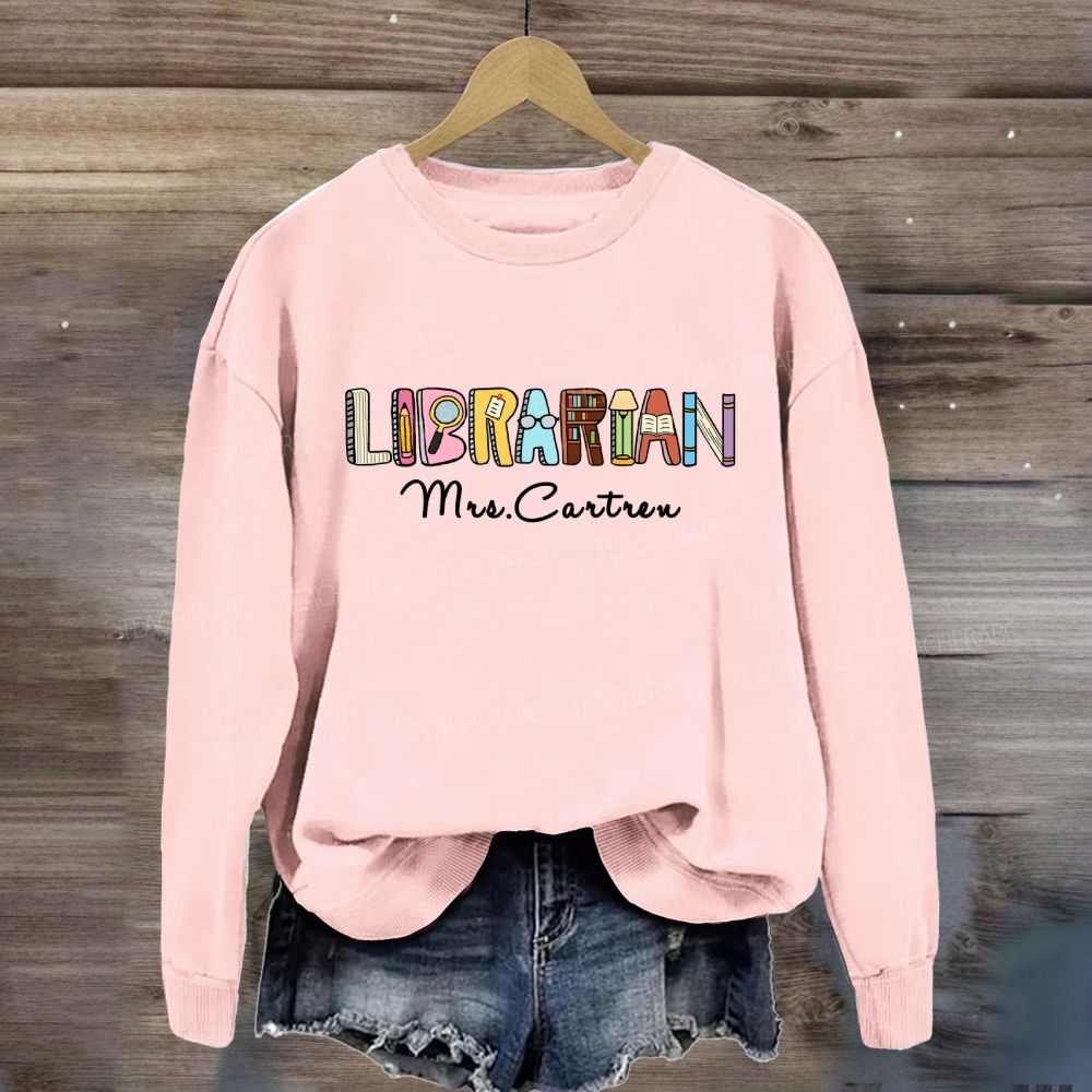 Personalized Library Name Bookshelf Sweatshirt