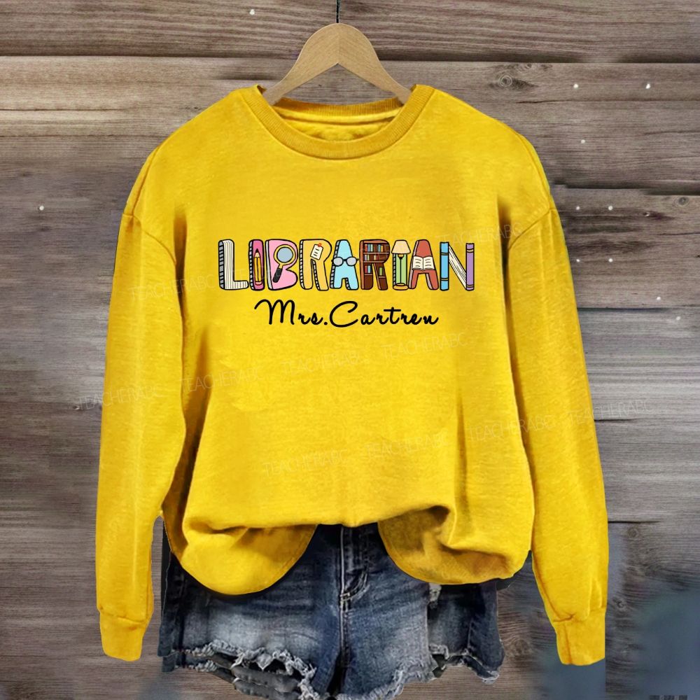 Personalized Library Name Bookshelf Sweatshirt