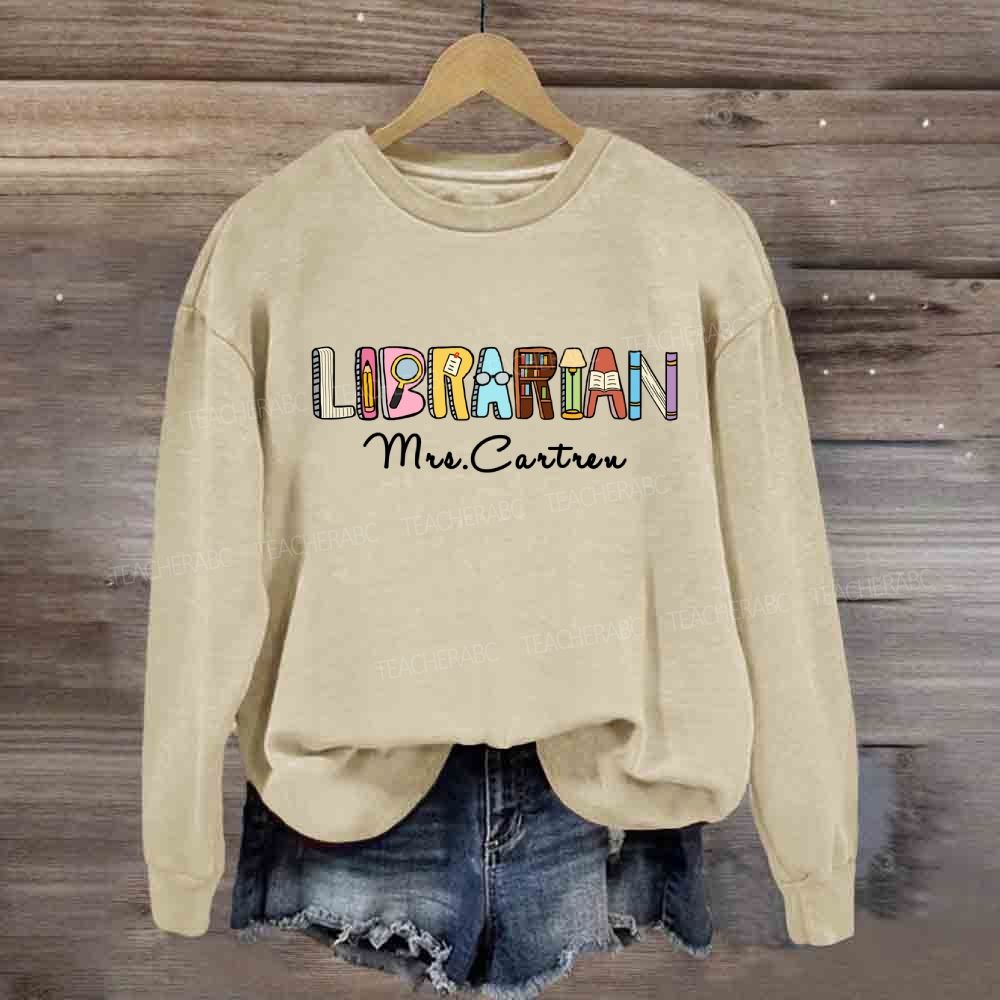 Personalized Library Name Bookshelf Sweatshirt