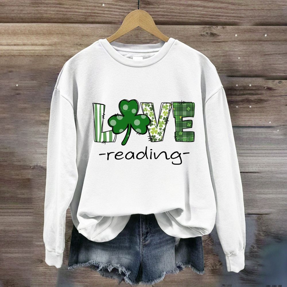 Saint Patrick's Day Love Reading Sweatshirt
