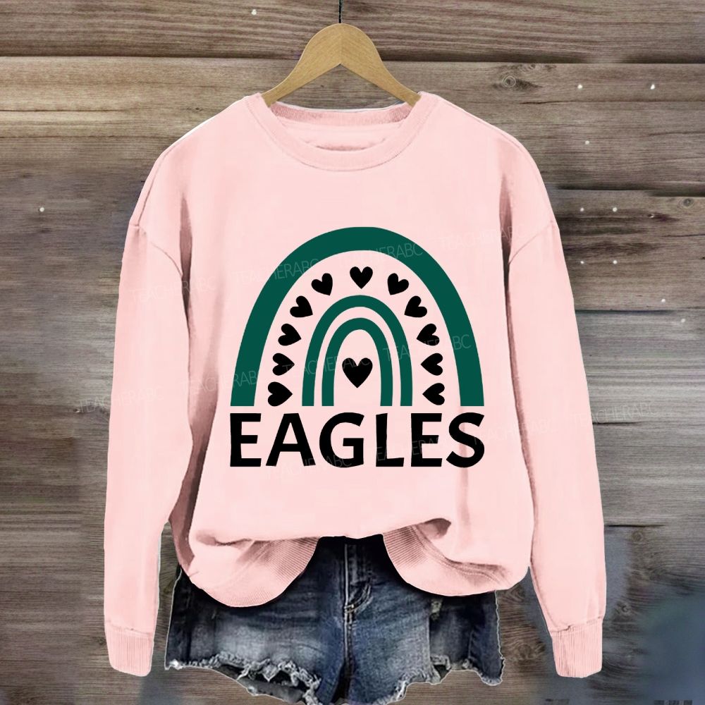 Personalized Mascot Many Hearts Print Sweatshirt