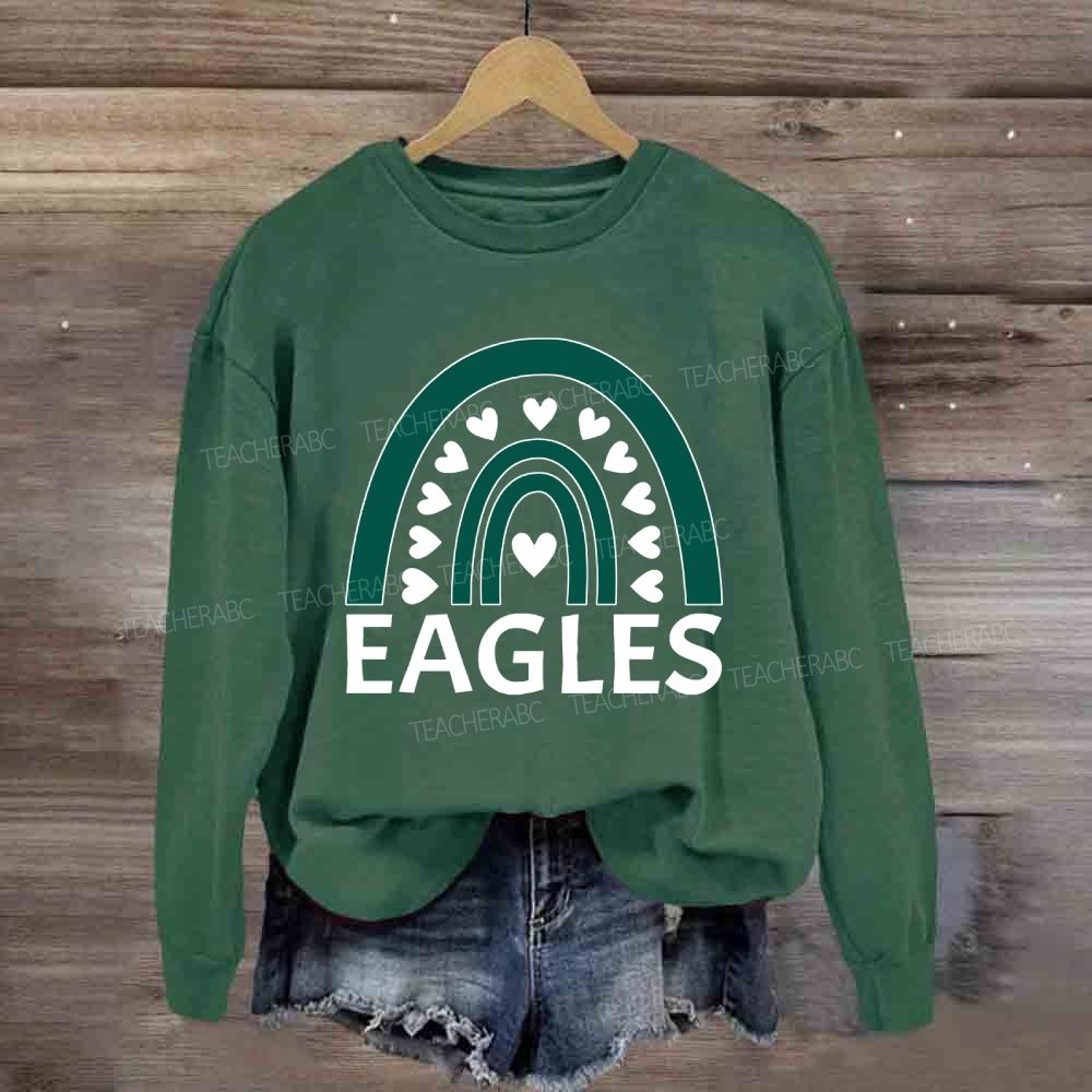 Personalized Mascot Many Hearts Print Sweatshirt