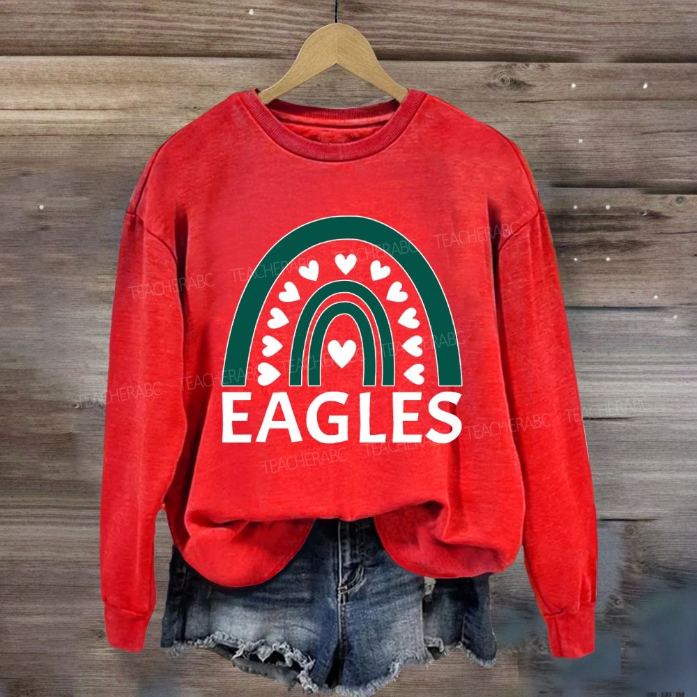 Personalized Mascot Many Hearts Print Sweatshirt