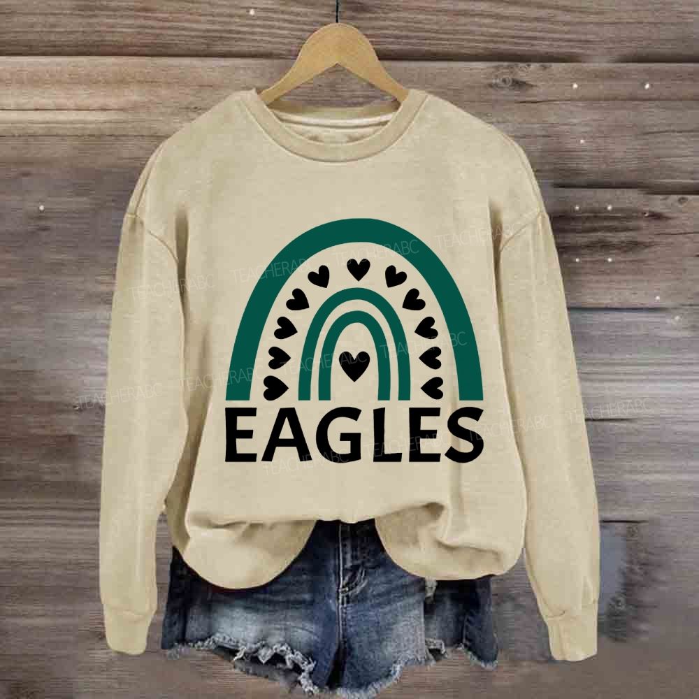 Personalized Mascot Many Hearts Print Sweatshirt